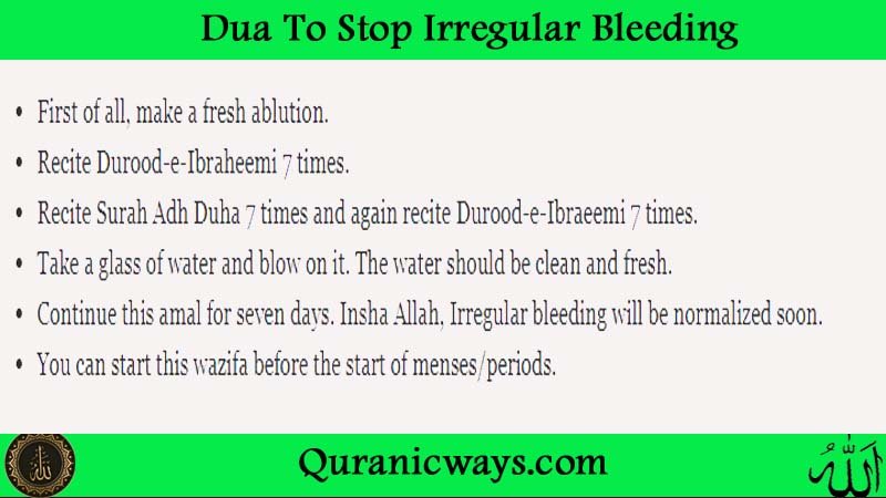 Dua To Stop Irregular Bleeding