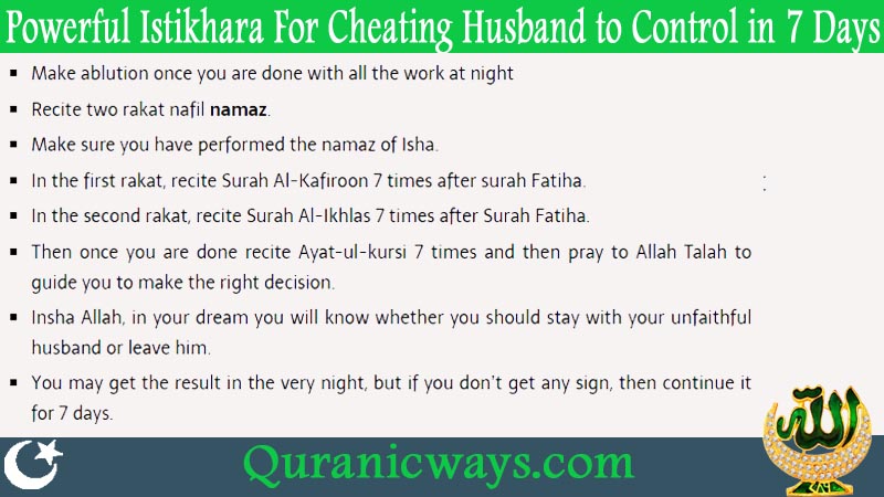 Powerful Istikhara For Cheating Husband to Control in 7 Days