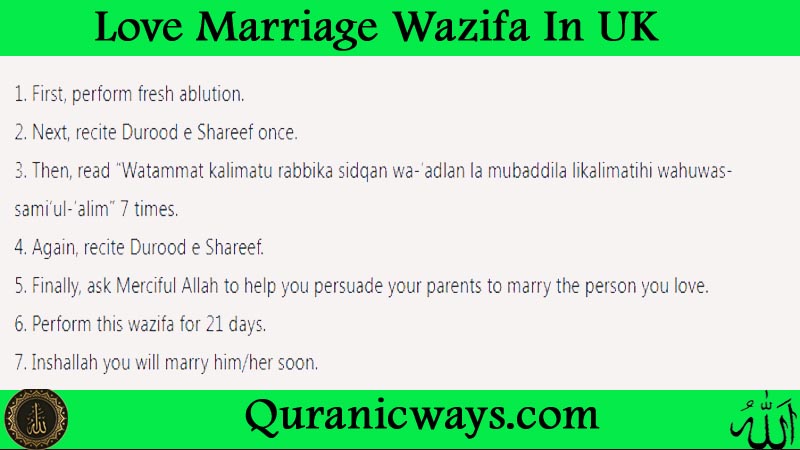 Love Marriage Wazifa In UK