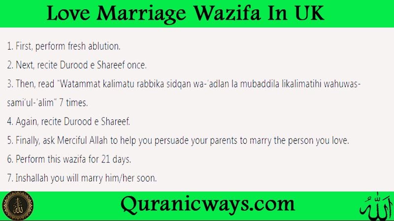 Love Marriage Wazifa In UK