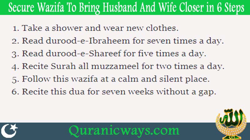 Secure Wazifa To Bring Husband And Wife Closer in 6 Steps