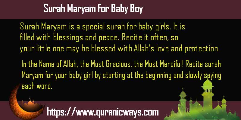 Surah Maryam For Baby Boy