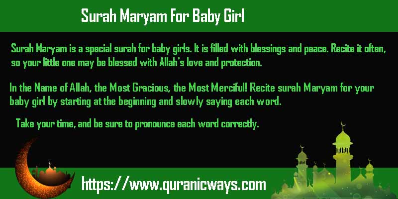Surah Maryam For Baby Girl