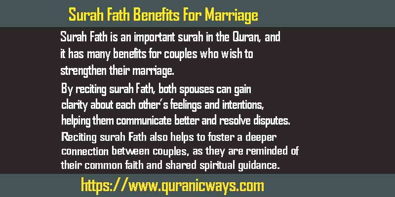 Surah Fath Benefits For Marriage