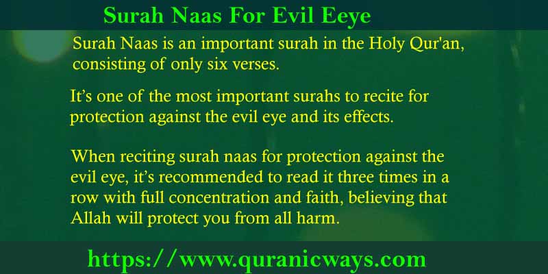 Surah Naas For Evil Eeye