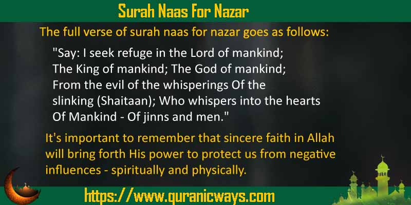 Surah Naas For Nazar